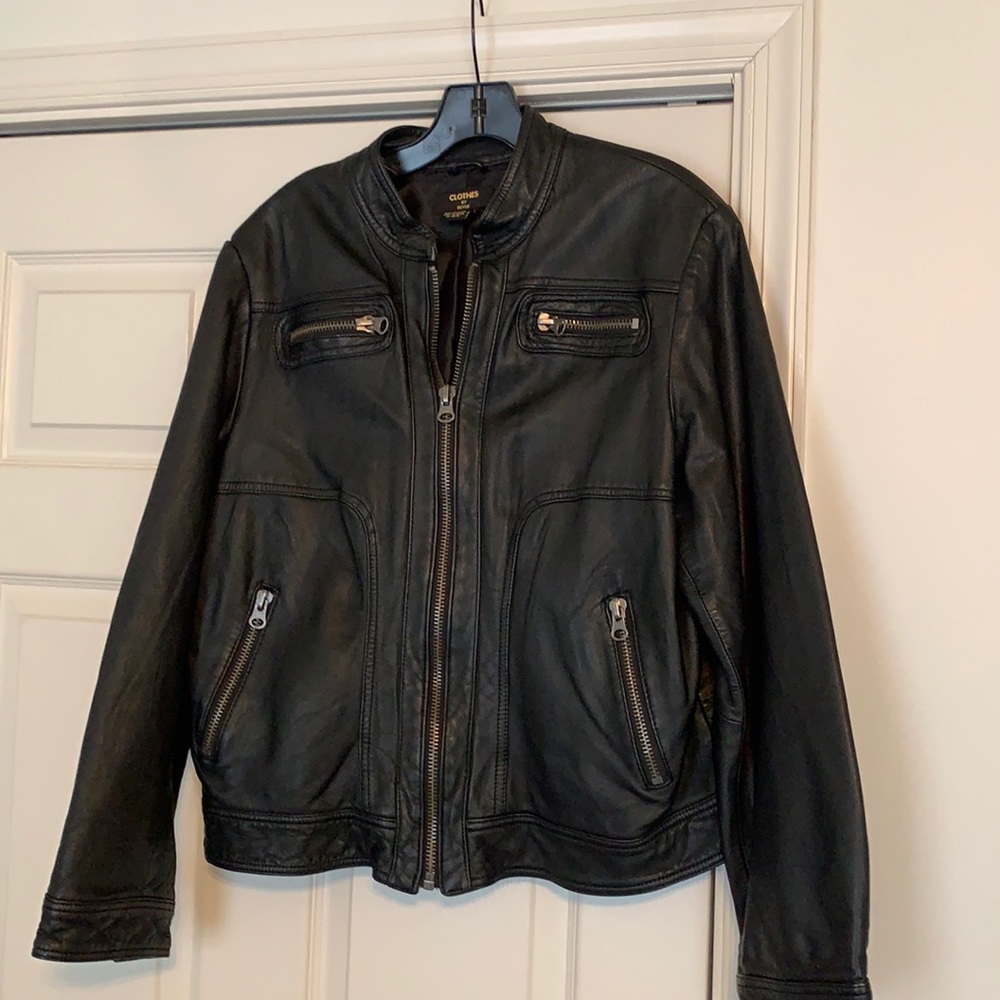 Black leather jacket